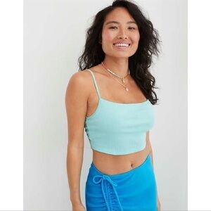 AERIE Beach Daze Lace Ribbed Bro Top